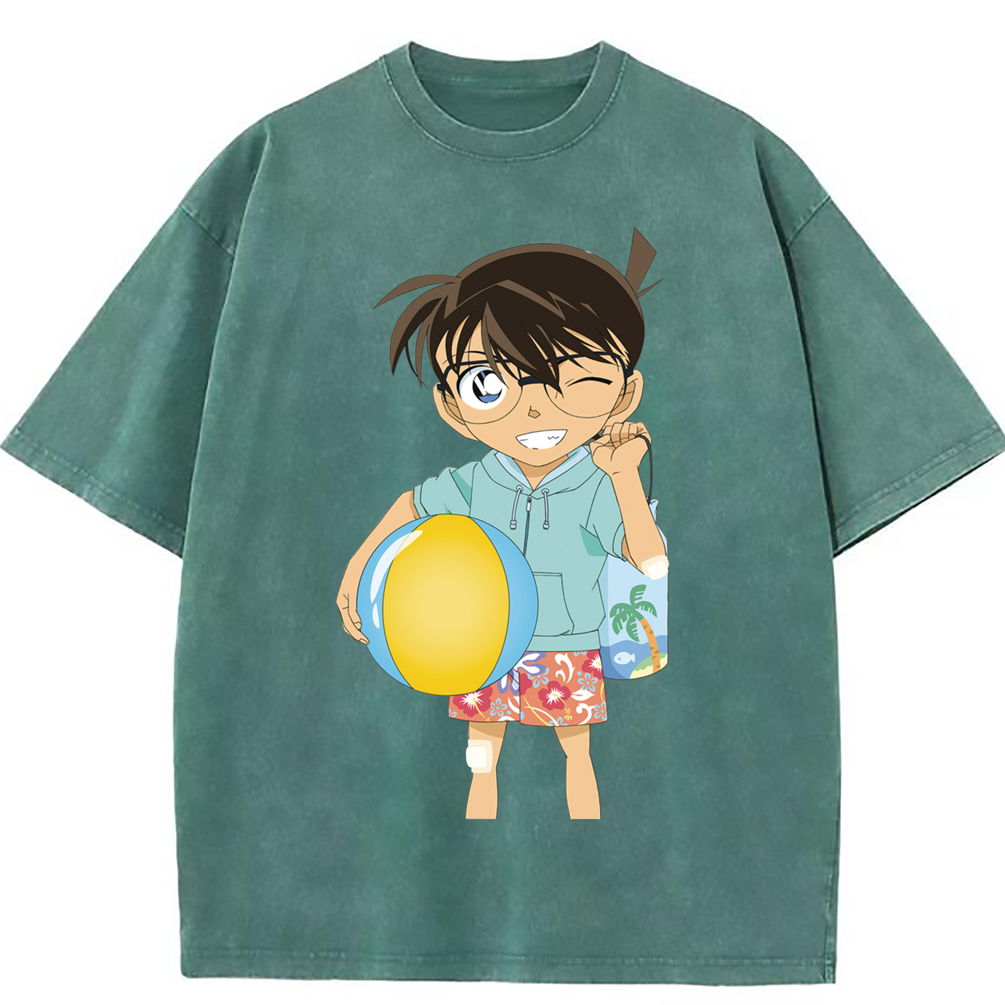 （画像用） 名探偵コナン 江戸川 コナン Detective Conan Conan Edogawa 綿100% ヴィンテージ風 半袖Tシャツ（フロントプリント）